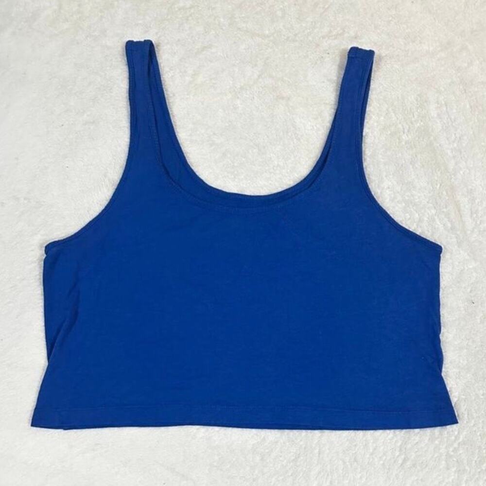 Express Cropped Tank Small Blue Bralette Stretch Athleisure - Picture 4 of 5